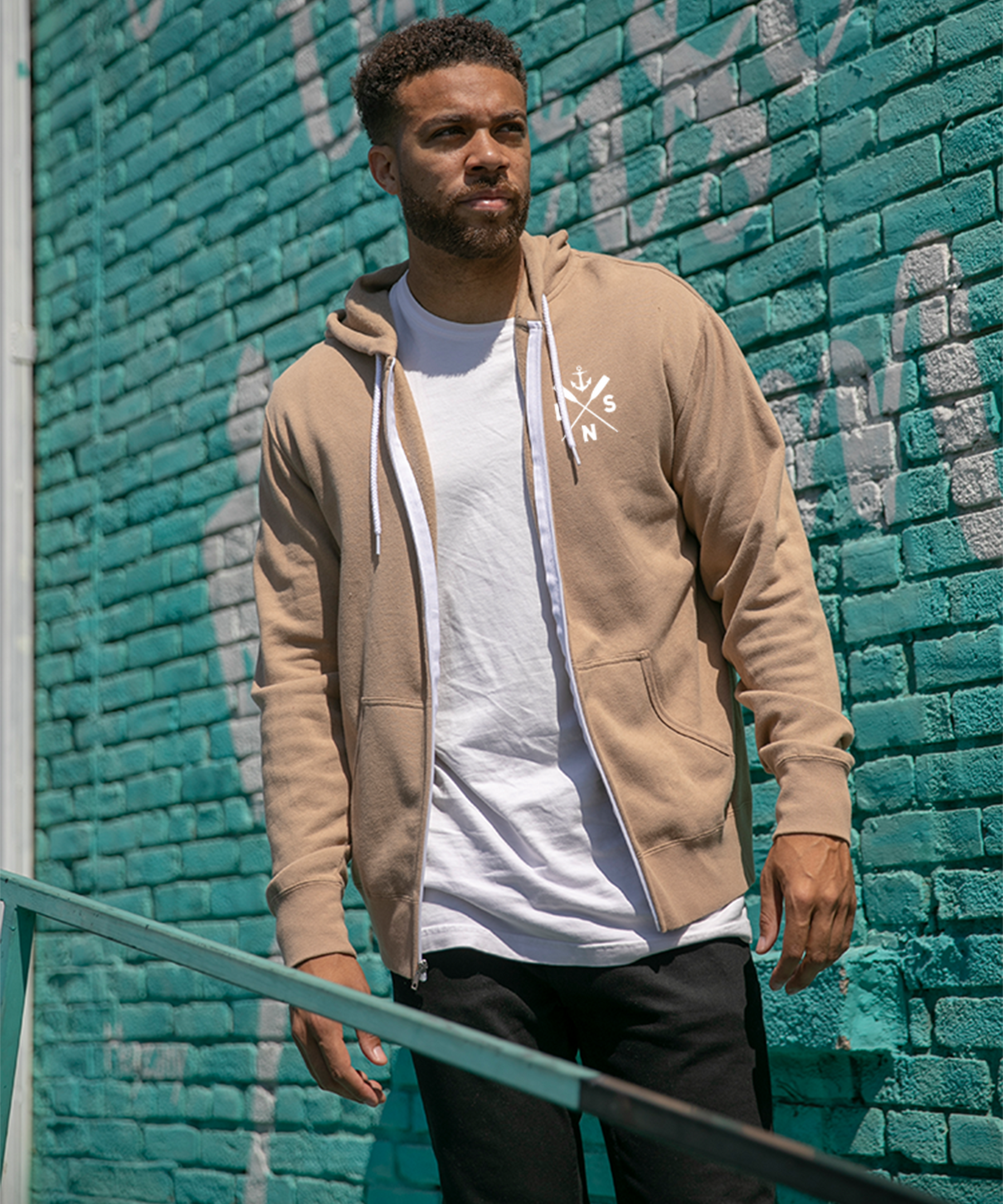 Zip hot sale neck hoodie