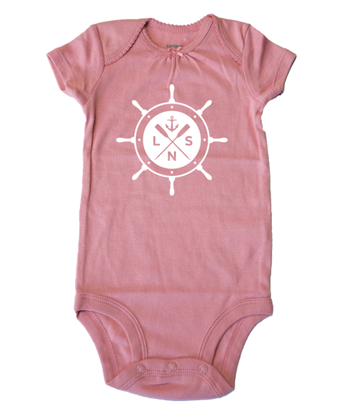 Girl's "Ship's Wheel" Baby Onesie